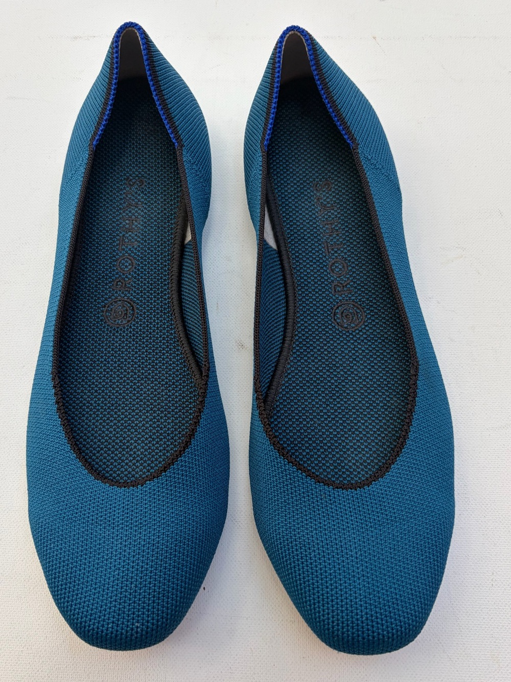 Rothy's Pacific Blue Square Toe Ballet Flats